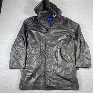 Martin‎ + Osa Jacket Mens Small Black Hooded Parka Removable Liner Waxed Coat